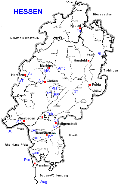 Vogelbeobachtungsgebiete in Hessen mit Daten seit 1997